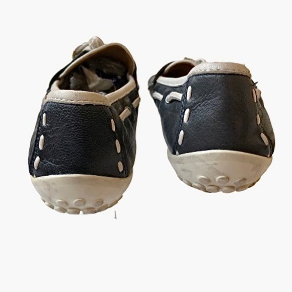 Robert Zur RZ Loafer Flats Black & White Leather Moc Drivers size 11 - Picture 6 of 9